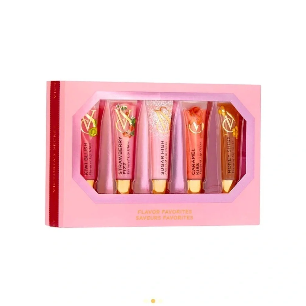 Victoria's Secret Flavored Lip Gloss 5 pc Gift Set Beauty Bundle LIMITED…